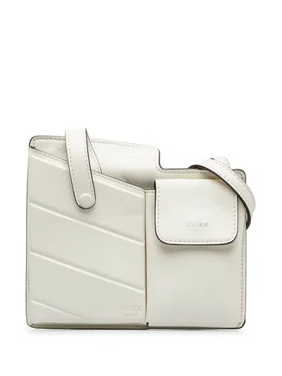 Pre-owned Fendi Mini Bustine Century Shoulder Bag In White