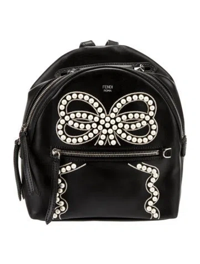 Pre-owned Fendi Mini By The Way Backpack In Black