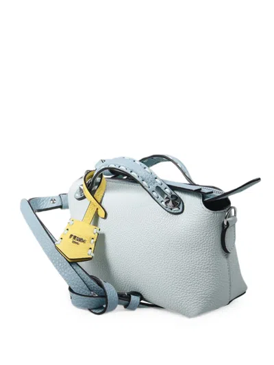 Fendi Mini By The Way Selleria Grained-leather Tote Bag In Blue