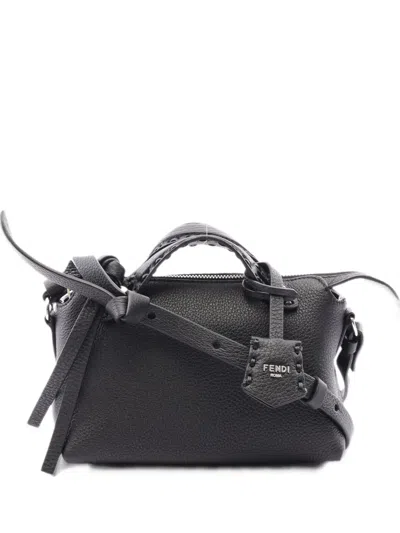 Pre-owned Fendi Mini By The Way Selleria Tote Bag In Black
