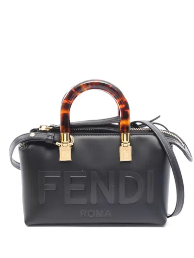 Pre-owned Fendi Mini By The Way Two-way Handbag In Black