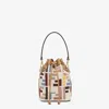 Fendi Women Embroidered Canvas Mon Tresor Bucket Bag In Dustymauve