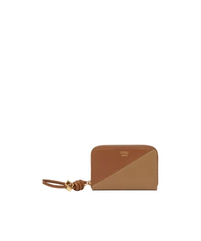 Fendi Mini Cartera Con Cierre En El Contorno Ff Diamonds In Brown