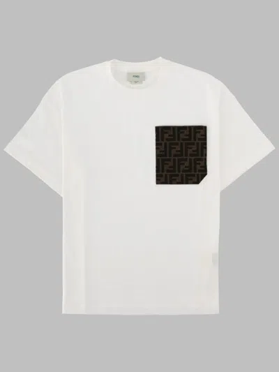 Fendi Mini Cotton T-shirt Made In Italy In White