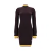 Fendi Mini Wool Dress With Contrasting Details