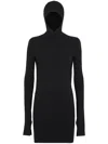 Fendi Hood Collar Mini Dress In Black