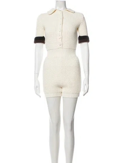 Pre-owned Fendi Mini Dress In Neutral