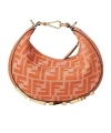 Fendi Women Borsa A Mano Graphy Mini In Denim Ricamato In Multicolor