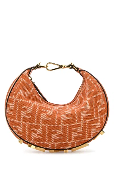 FENDI BORSA A MANO FENDIGRAPHY MINI IN DENIM RICAMATO DONNA