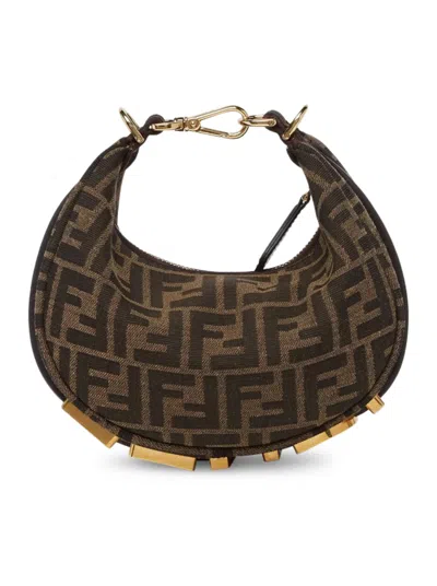 Fendi Mini Graphy Tote Bag In Brown