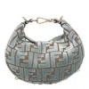Fendi Graphy Mini Hobo In Ff Jacquard Velvet Bags In Blue