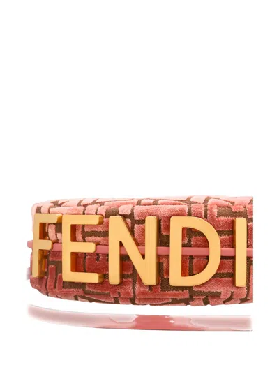 Fendi Mini Graphy Jacquard Velvet Tote Bag In Pink