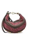 Fendi Mini-bag In Leather And Suede With Two-tone Inlay In Brown