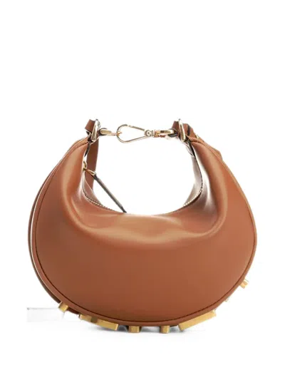Fendi Mini Graph Vitello Grace Matt Leather Bag In Brown