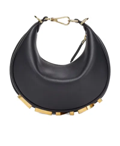 FENDI FENDI LOGO PLAQUE MINI HOBO BAG