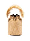 Fendi Women's Mini Mon Tresor Paglia Ff/vit In Beige