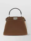 Fendi Mini Handbag With Adjustable Strap And Top Handle In Brown