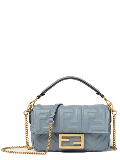 Fendi Mini Iconic Baguette Handbag In Blue