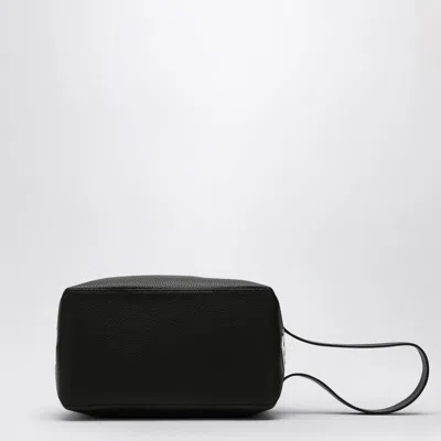 Fendi Roma Leather Toiletry Case In Black