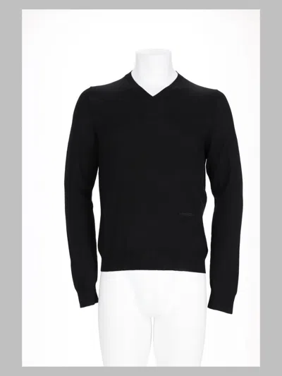 Fendi Mini Logo Knit Sweater For Men In Black