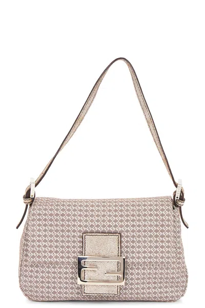 Pre-owned Fendi Mini Mama Baguette Shoulder Bag In Silver