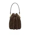 Fendi Mini Mon Tresor Ff Quilted Leather Bag In Black