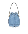 Fendi Mon Tresor Mini Leather Bucket Bag In Blue