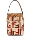 Fendi Mini Mon Tresor Ff-motif Bucket Bag In Neutral