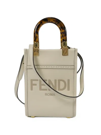 Pre-owned Fendi Mini Mon Tresor Tote Bag In Neutrals