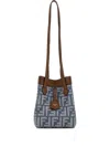 Fendi Women Origami Mini Ff Jacquard Fabric And Leather Shoulder Bag