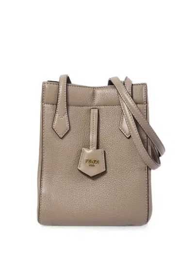 Pre-owned Fendi Mini Origami Shoulder Bag In Gray