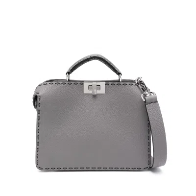 Fendi Mini Peekaboo Iseeu Shoulder Bag In Gray