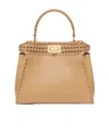 Fendi Mini Peekaboo Leather Bag In Nude