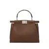 Fendi Mini Peekaboo Leather Tote Bag In Purple