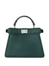 Fendi Mini Peekaboo Stitch Top Handle Tote Bag In Green