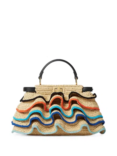 Fendi Mini Peekaboo Tote Bag In Purple