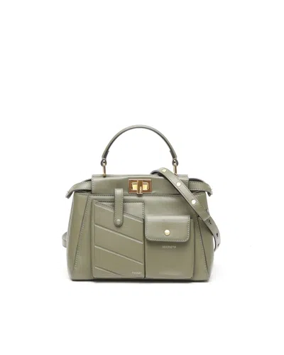 Fendi Mini Peekaboo Utility Bag In Orange