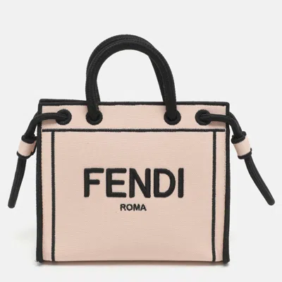 Pre-owned Fendi Mini Pink Canvas Shopping Tote