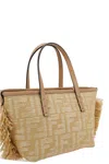Fendi Borsa A Mano Roll Mini In Rafia Ricamata  Donna