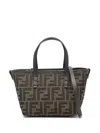 Fendi Mini Roll Ff Jacquard Tote Bags In Brown