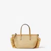 Fendi Borsa A Mano Roll Mini In Rafia Ricamata  Donna