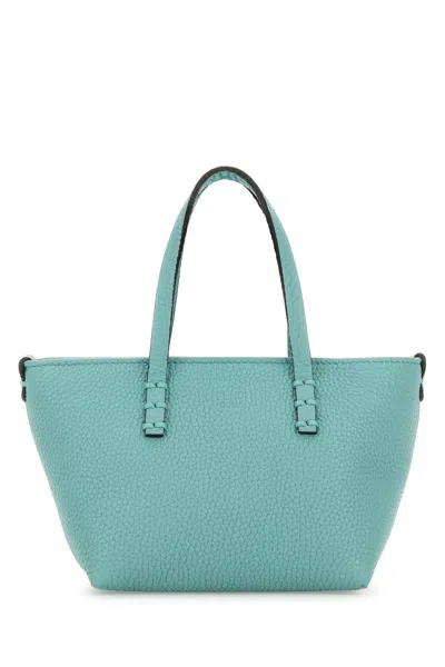 FENDI BORSA A MANO ROLL MINI IN PELLE AZZURRA DONNA