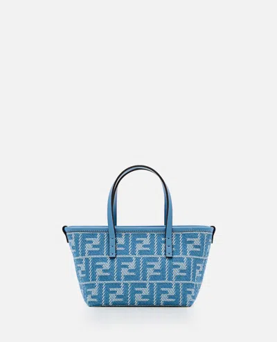 Fendi Women 'roll Mini' Shopping Bag In Blue