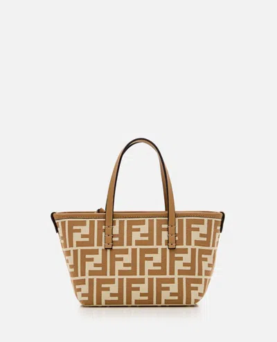 Fendi Mini Shopping Bag In Cream