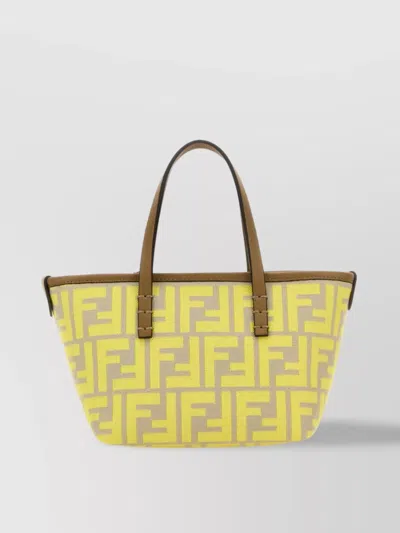 Fendi Mini Roll Shoulder Bag In Yellow