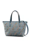 Fendi Women Embroidered Chenille Mini Roll Handbag In Blue