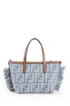 Fendi Mini Roll Tote Effetto Denim Ff In Blue