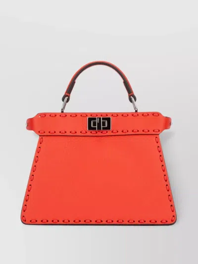 Fendi Mini Rossa Structured Shoulder Bag In Red
