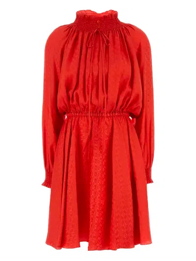 Fendi Mini Short Dress With Flowy Silhouette In Size 38 In Red