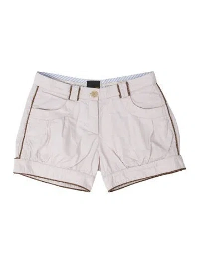 Pre-owned Fendi Mini Shorts In White